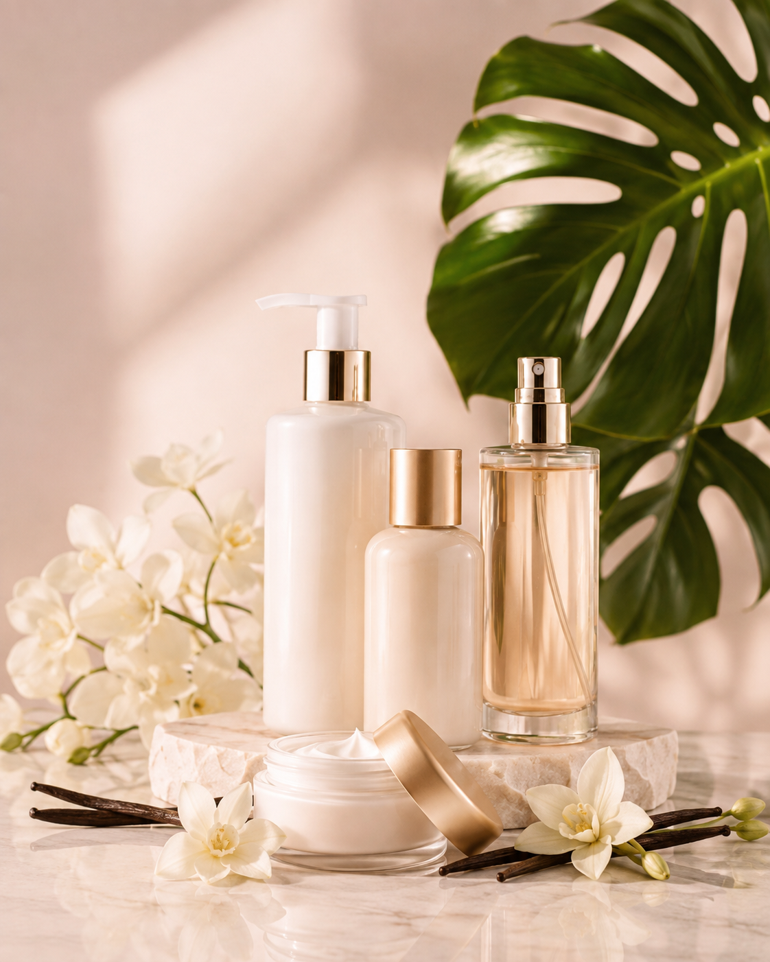 Warm vanilla inspired body care